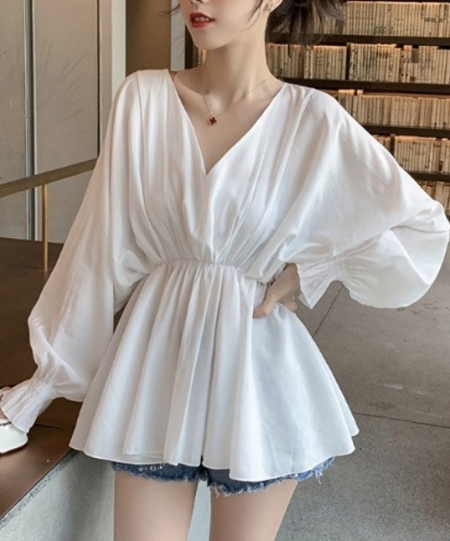 Jayro（ジャイロ）の「キャンディスリーブVネックミニワンピース（ワンピース・レディース・ブラック/グレー/ホワイト・FREE）」の2枚目の写真