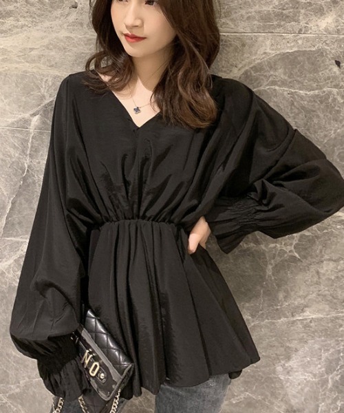 Jayro（ジャイロ）の「キャンディスリーブVネックミニワンピース（ワンピース・レディース・ブラック/グレー/ホワイト・FREE）」の3枚目の写真