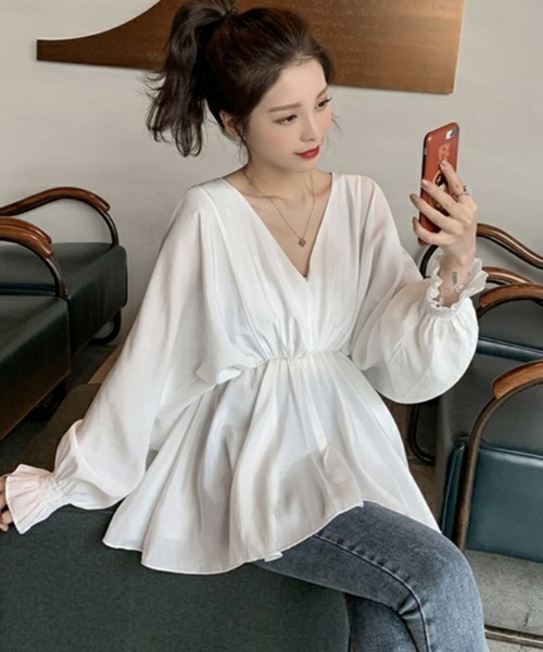 Jayro（ジャイロ）の「キャンディスリーブVネックミニワンピース（ワンピース・レディース・ブラック/グレー/ホワイト・FREE）」の5枚目の写真