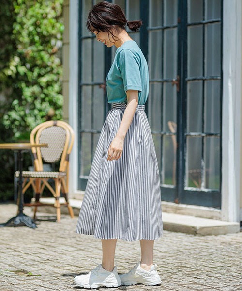 BELLUNA PLUS（ベルーナ）の「ふんわり切替フレアースカート（スカート・レディース・ストライプ/イエロー/ブルー/チェック・X-LARGE/LARGE/MEDIUM/SMALL）」の20枚目の写真