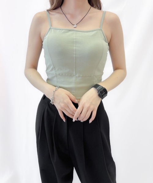 ENVYM（アンビー）の「カップインキャミソール（キャミソール・レディース・ブラック/カーキ/ホワイト・FREE）」の3枚目の写真