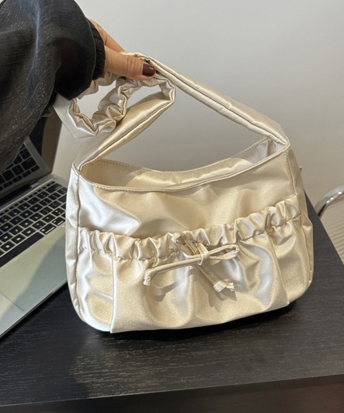 Doux Belle（ドゥーベル）の「リボンポイントショルダーバック（ショルダーバッグ・レディース・ベージュ/ホワイト/ピンク/ブラック・FREE）」の22枚目の写真