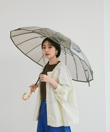 VIS | 【Wpc.】バンブーハンドル16Kプラスティックパイピングアンブレラ【J'aDoRe JUN ONLINE限定】(長傘)
