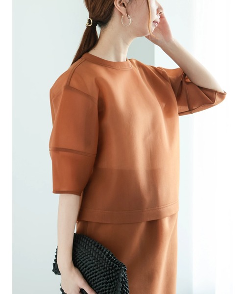 Te chichi(テチチ)の「シアーダンボールボリューム袖プルオーバー(セットアップ可)(シャツ/ブラウス・レディース・ブラウン/ブラック/オフホワイト・F)」の3枚目の写真