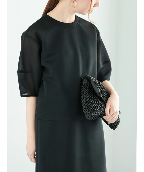 Te chichi(テチチ)の「シアーダンボールボリューム袖プルオーバー(セットアップ可)(シャツ/ブラウス・レディース・ブラウン/ブラック/オフホワイト・F)」の2枚目の写真