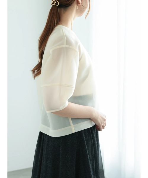Te chichi(テチチ)の「シアーダンボールボリューム袖プルオーバー(セットアップ可)(シャツ/ブラウス・レディース・ブラウン/ブラック/オフホワイト・F)」の6枚目の写真