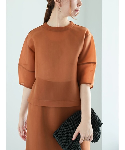 Te chichi(テチチ)の「シアーダンボールボリューム袖プルオーバー(セットアップ可)(シャツ/ブラウス・レディース・ブラウン/ブラック/オフホワイト・F)」の13枚目の写真