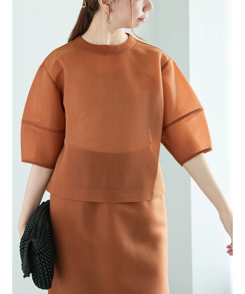 Te chichi(テチチ)の「シアーダンボールボリューム袖プルオーバー(セットアップ可)(シャツ/ブラウス・レディース・ブラウン/ブラック/オフホワイト・F)」の14枚目の写真