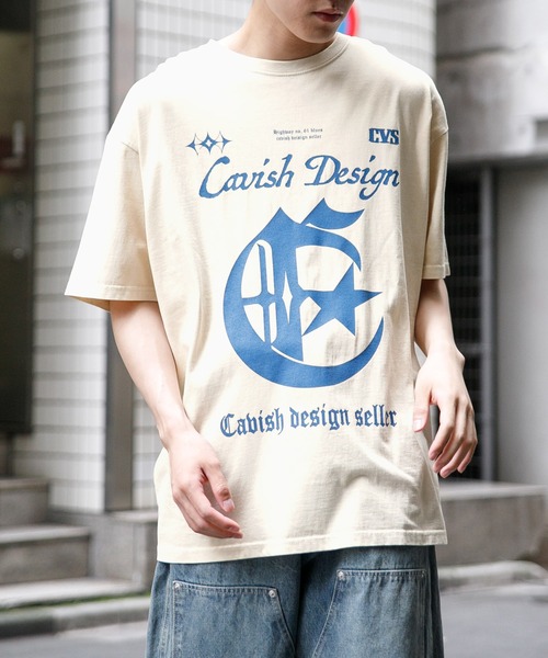 Cavish（カビシ）の「【UNISEX】CAVISH／ピグメントセンチュリーT（Tシャツ/カットソー・レディース・アイボリー/チャコール・SMALL/MEDIUM/LARGE）」の2枚目の写真