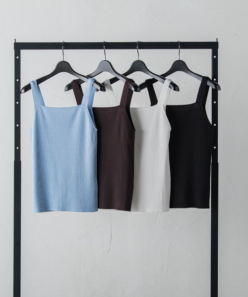 【セール】スクエアノースリーブリブニット≪手洗い可能≫（タンクトップ）｜LAUTREAMONT（ロートレアモン）