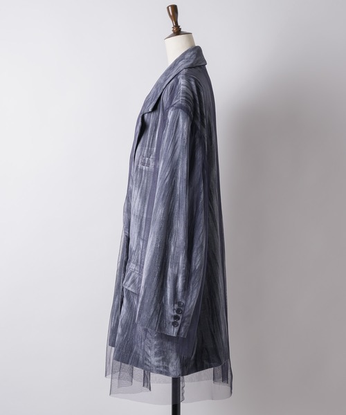 楊柳ベロアチュールデザインBIGジャケット（テーラードジャケット