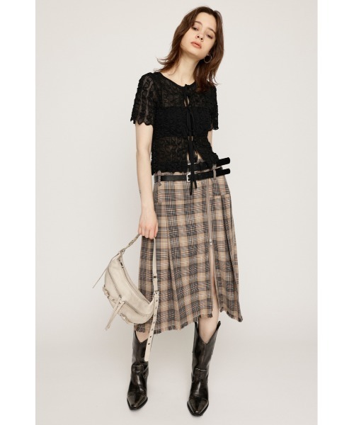 SLY（スライ）の「SHEER 2WAY TOPS シアー 2ウェイ トップス / セットアップ可（シャツ/ブラウス・レディース・レッド/グレー/ブラック/アイボリー・FREE）」の7枚目の写真