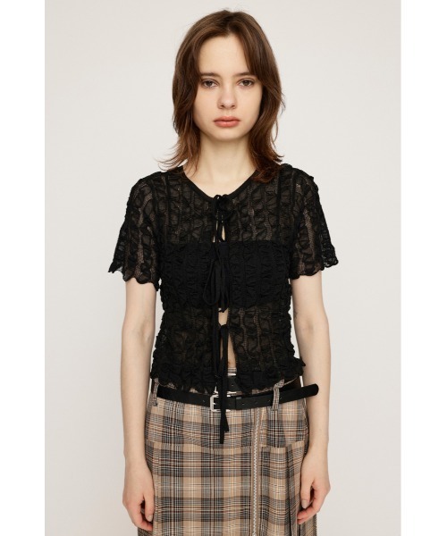 SLY（スライ）の「SHEER 2WAY TOPS シアー 2ウェイ トップス / セットアップ可（シャツ/ブラウス・レディース・レッド/グレー/ブラック/アイボリー・FREE）」の13枚目の写真