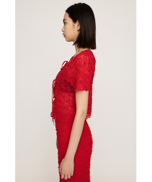 SLY（スライ）の「SHEER 2WAY TOPS シアー 2ウェイ トップス / セットアップ可（シャツ/ブラウス・レディース・レッド/グレー/ブラック/アイボリー・FREE）」の19枚目の写真