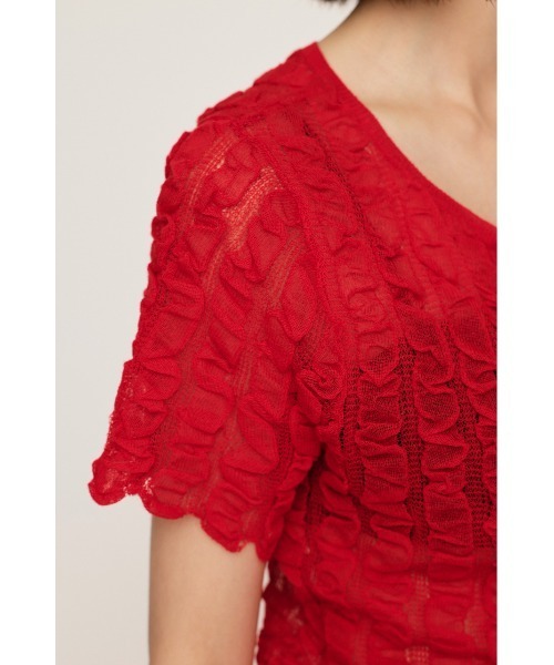 SLY（スライ）の「SHEER 2WAY TOPS シアー 2ウェイ トップス / セットアップ可（シャツ/ブラウス・レディース・レッド/グレー/ブラック/アイボリー・FREE）」の22枚目の写真