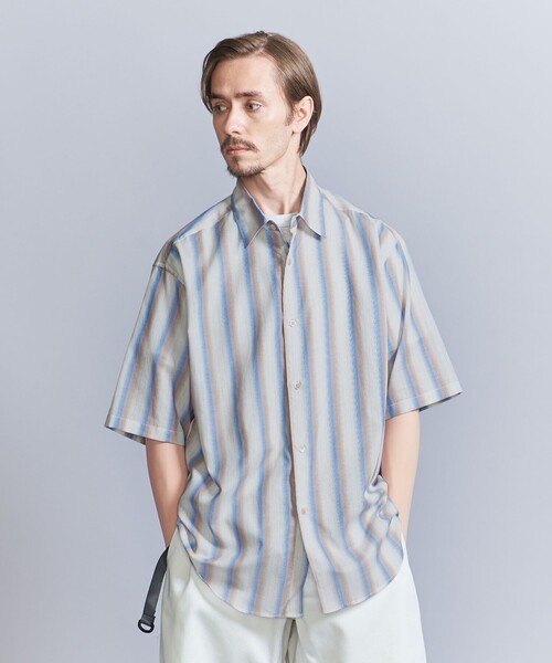 BEAUTY&YOUTH UNITED ARROWS(ビューティーアンドユースユナイテッドアローズ)の「シアー オンブレ ストライプ レギュラー フォルム シャツ(シャツ/ブラウス・メンズ・オフホワイト/ライトグレー・S/M/L/XL)」の3枚目の写真