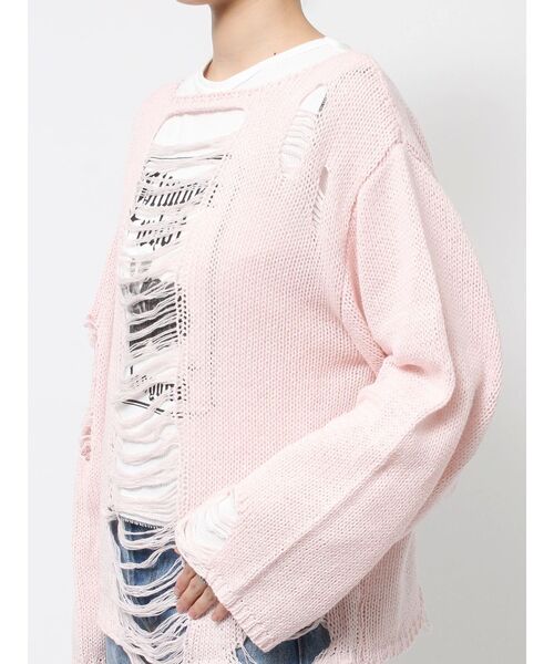 jouetie（ジュエティ）の「オーバークラッシュローゲージニット（ニット/セーター・レディース・ブラック/ピンク/グリーン・MEDIUM）」の11枚目の写真