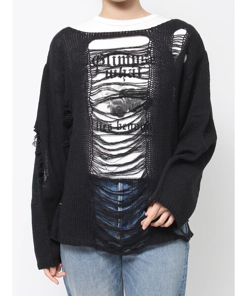 jouetie（ジュエティ）の「オーバークラッシュローゲージニット（ニット/セーター・レディース・ブラック/ピンク/グリーン・MEDIUM）」の18枚目の写真