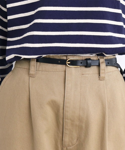 PAR ICI（パーリッシィ）の「ホーク オリジナル牛革細ベルト（ベルト・レディース・ブラック/レッド/ダークブラウン・FREE）」の2枚目の写真