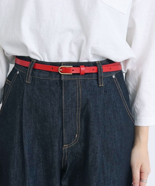 PAR ICI（パーリッシィ）の「ホーク オリジナル牛革細ベルト（ベルト・レディース・ブラック/レッド/ダークブラウン・FREE）」の12枚目の写真