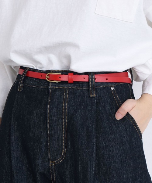 PAR ICI（パーリッシィ）の「ホーク オリジナル牛革細ベルト（ベルト・レディース・ブラック/レッド/ダークブラウン・FREE）」の11枚目の写真