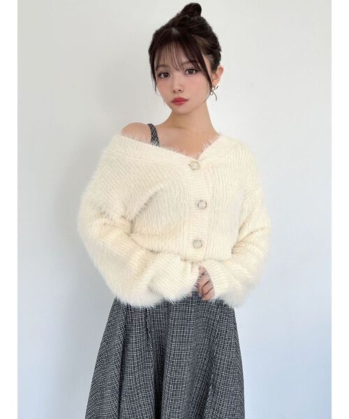 RESEXXY（リゼクシー）の「シャギーニットカーディガン（カーディガン/ボレロ・レディース・ホワイト/パープル/ブラック・FREE）」の18枚目の写真