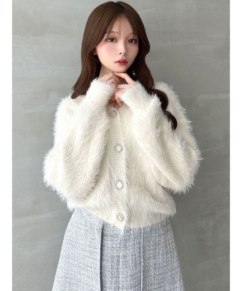 RESEXXY（リゼクシー）の「シャギーニットカーディガン（カーディガン/ボレロ・レディース・ホワイト/パープル/ブラック・FREE）」の16枚目の写真