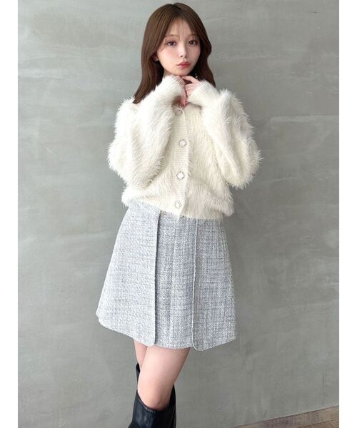 RESEXXY（リゼクシー）の「シャギーニットカーディガン（カーディガン/ボレロ・レディース・ホワイト/パープル/ブラック・FREE）」の13枚目の写真