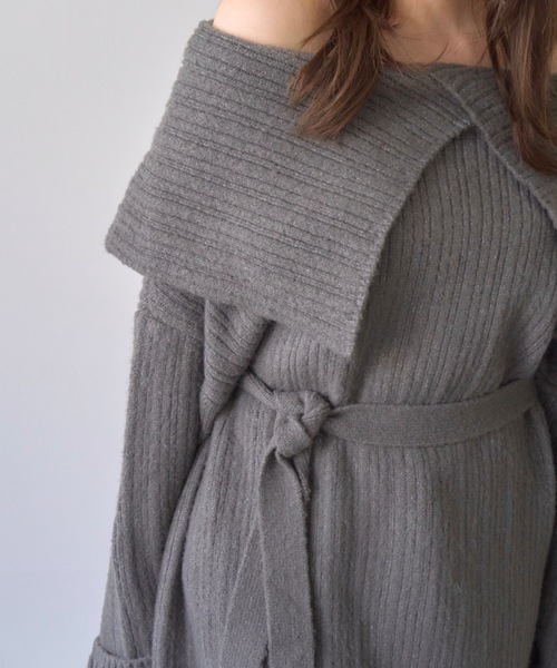 mellowneon（メロウネオン）の「マルチウェイオフショルニット/ワンピース（ニット/セーター・レディース・グレー/アイボリー/モカ・FREE）」の13枚目の写真