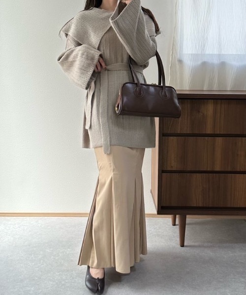 mellowneon（メロウネオン）の「マルチウェイオフショルニット/ワンピース（ニット/セーター・レディース・グレー/アイボリー/モカ・FREE）」の21枚目の写真