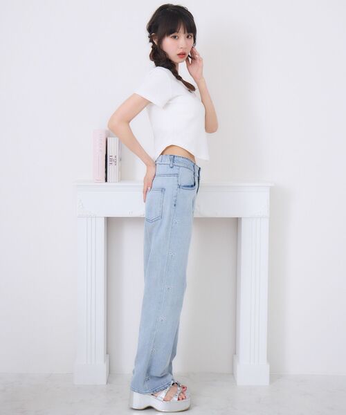 ems excite（エムズエキサイト）の「裾ラウンドTEE（Tシャツ/カットソー・レディース・チャコールグレー/オフホワイト/ブルー・FREE）」の12枚目の写真