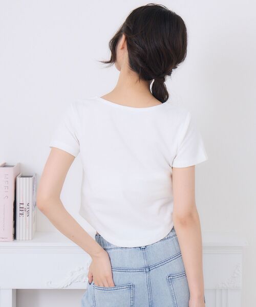 ems excite（エムズエキサイト）の「裾ラウンドTEE（Tシャツ/カットソー・レディース・チャコールグレー/オフホワイト/ブルー・FREE）」の9枚目の写真