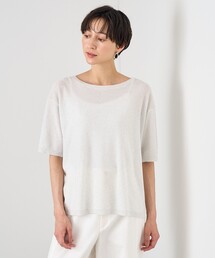 ANAYI アナイ 和紙求心ワイドリブプルオーバー 白 ホワイト