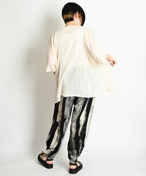 MARAI(マーライ)の「楽の極み ボックスシルエット 切り替えカットソー(Tシャツ/カットソー・レディース・ブラック/ホワイト/グリーン/レンガ/ベージュ・FREE)」の7枚目の写真