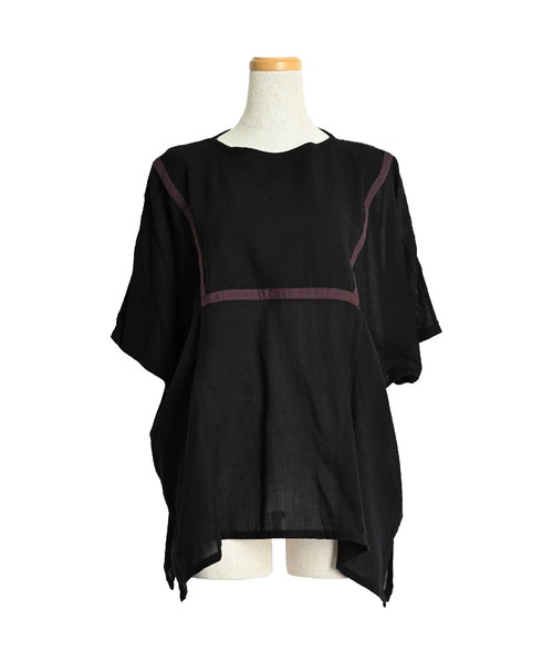 MARAI(マーライ)の「楽の極み ボックスシルエット 切り替えカットソー(Tシャツ/カットソー・レディース・ブラック/ホワイト/グリーン/レンガ/ベージュ・FREE)」の11枚目の写真