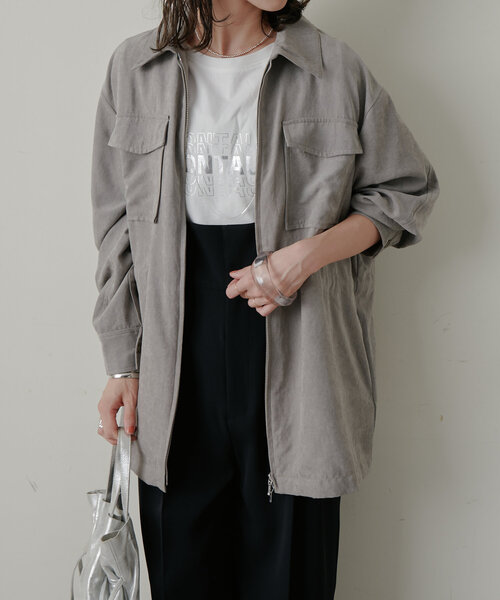 Omekashi（オメカシ）の「スウェードZIPシャツブルゾン（ブルゾン