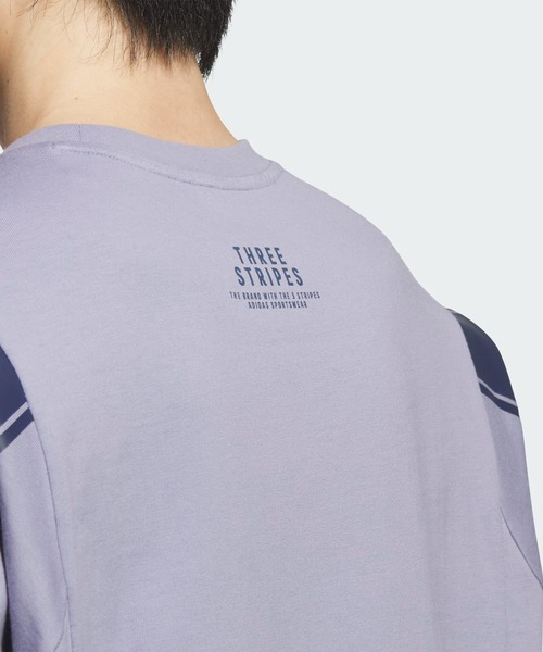 adidas（アディダス）の「ワーディングパック ルーズフィット シングルジャージー 長袖Tシャツ / ロンT / アディダス adidas（Tシャツ/カットソー・メンズ・パープル/ホワイト/ブラック・MEDIUM/LARGE/3XL/XX-LARGE/SMALL/X-LARGE/X-SMALL）」の15枚目の写真