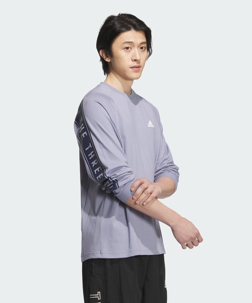 adidas（アディダス）の「ワーディングパック ルーズフィット シングルジャージー 長袖Tシャツ / ロンT / アディダス adidas（Tシャツ/カットソー・メンズ・パープル/ホワイト/ブラック・MEDIUM/LARGE/3XL/XX-LARGE/SMALL/X-LARGE/X-SMALL）」の17枚目の写真