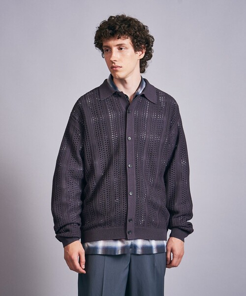 MONKEY TIME（モンキータイム）の「シアー クロシェット ニット シャツ