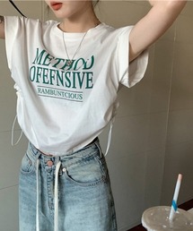 HALEY PESCA/Y2K ショート丈サイドドロースト ロゴTシャツ