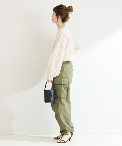 B.C STOCK(ベーセーストック)の「《追加3》パフスリーブジャガードブラウス(シャツ/ブラウス・レディース・ブラック/アイボリー・FREE)」の5枚目の写真
