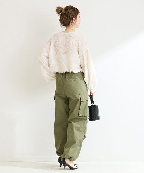 B.C STOCK(ベーセーストック)の「《追加3》パフスリーブジャガードブラウス(シャツ/ブラウス・レディース・ブラック/アイボリー・FREE)」の6枚目の写真