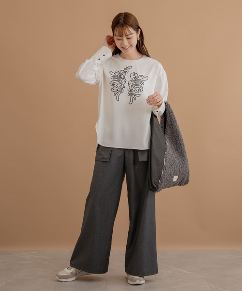KATHARINE ROSS（キャサリンロス）の「【KATHARINE ROSS】【WEB限定】異素材MIXトートバッグ（トートバッグ・レディース・ブラック/カーキ・MEDIUM）」の4枚目の写真