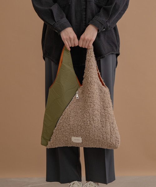 KATHARINE ROSS（キャサリンロス）の「【KATHARINE ROSS】【WEB限定】異素材MIXトートバッグ（トートバッグ・レディース・ブラック/カーキ・MEDIUM）」の11枚目の写真