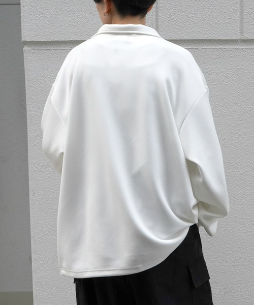 Confirm（コンファーム）の「ドレープとろみ ボリュームシルエット 裾ひも ドロスト ダンボールニット ハーフジッププルオーバースウェット カットソー ビッグシルエット【Confirm】（スウェット・メンズ・ブラック/ミント/チャコールグレー/グレー/ホワイト・M/L）」の13枚目の写真