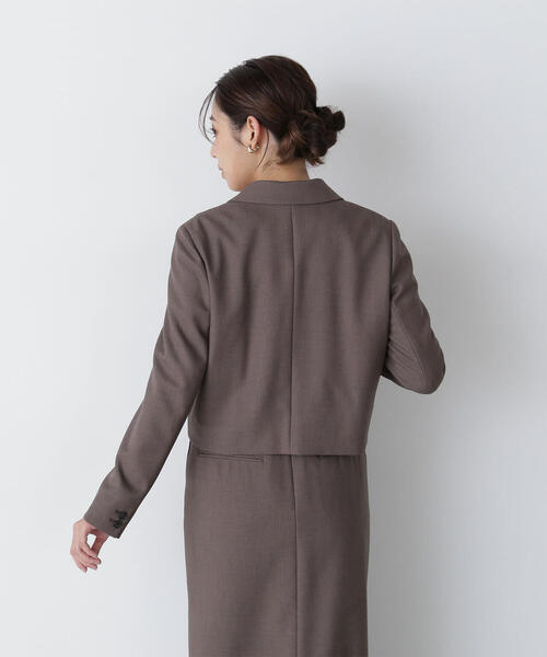 NATURAL BEAUTY BASIC(ナチュラルビューティーベーシック)の「◇<リラクシーセットアップシリーズ>クロップドジャケット(テーラードジャケット・レディース・チャコールグレー/ブラウン・SMALL/MEDIUM)」の19枚目の写真