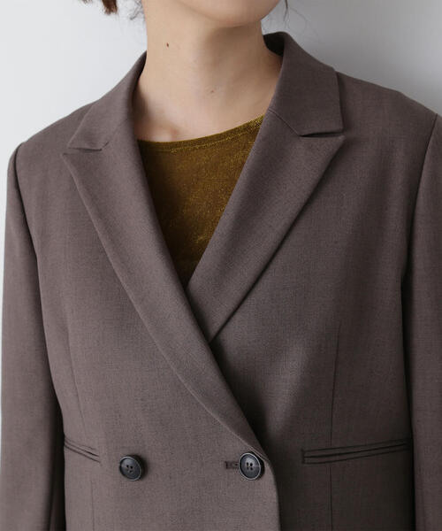 NATURAL BEAUTY BASIC(ナチュラルビューティーベーシック)の「◇<リラクシーセットアップシリーズ>クロップドジャケット(テーラードジャケット・レディース・チャコールグレー/ブラウン・SMALL/MEDIUM)」の20枚目の写真