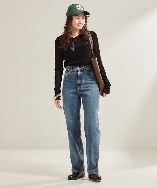 plage（プラージュ）の「《追加》Flocky Mesh ロンT（Tシャツ/カットソー・レディース・ブラック/ベージュ/ホワイト・FREE）」の4枚目の写真