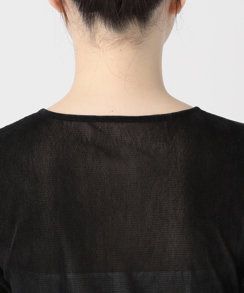 plage（プラージュ）の「《追加》Flocky Mesh ロンT（Tシャツ/カットソー・レディース・ブラック/ベージュ/ホワイト・FREE）」の10枚目の写真