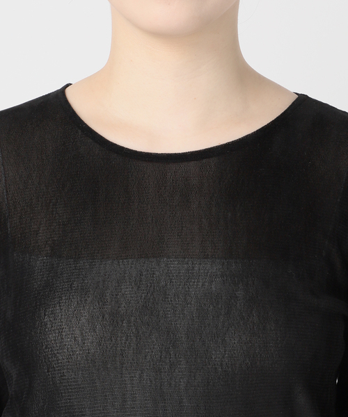 plage（プラージュ）の「《追加》Flocky Mesh ロンT（Tシャツ/カットソー・レディース・ブラック/ベージュ/ホワイト・FREE）」の11枚目の写真